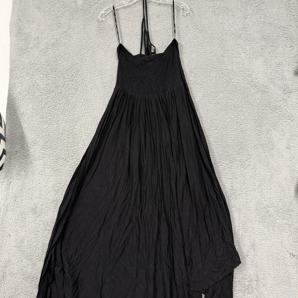 City Chic Dress Womens 16 Black Maxi Plait Detail Strappy Halter‎ Plus Asym Hem - Picture 6 of 16